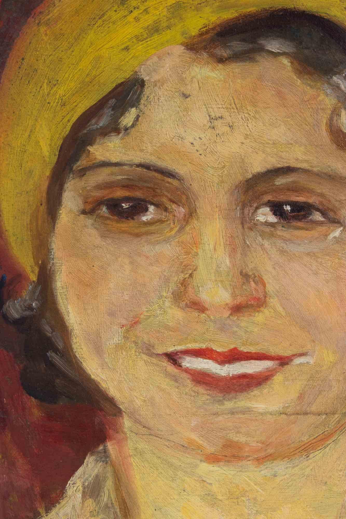 Ritratto di giovane donna - Dipinto di Francesco Settimj - Anni '30 in vendita 1