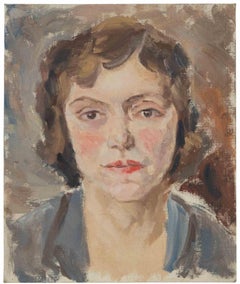 Portrait of Young Woman - Painting by Francesco Settimj - 1930s
