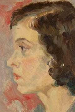 Portrait of Young Woman - Painting by Francesco Settimj - 1932