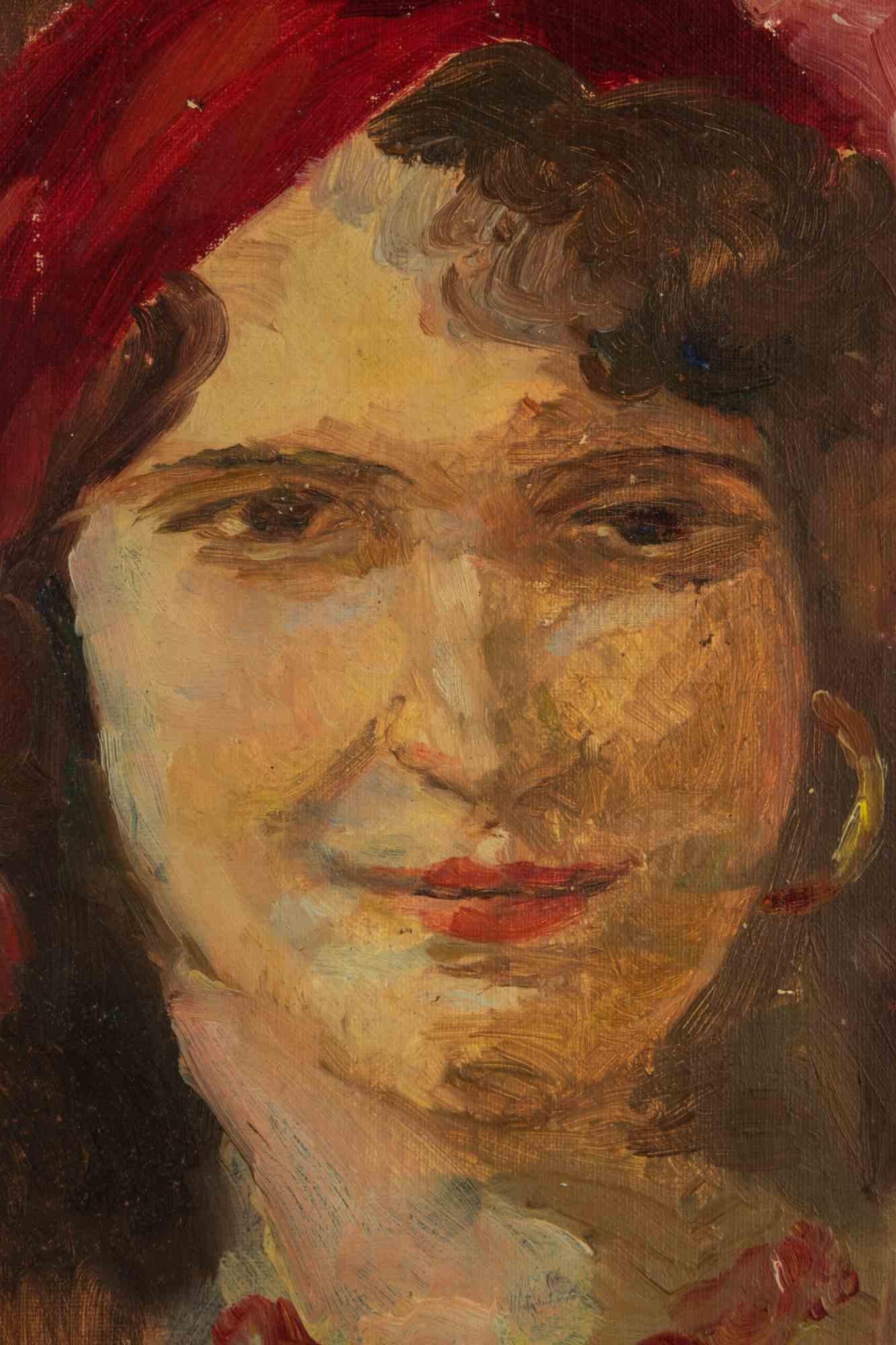 Porträt – Gemälde von Francesco Settimj – 1933 im Angebot 1