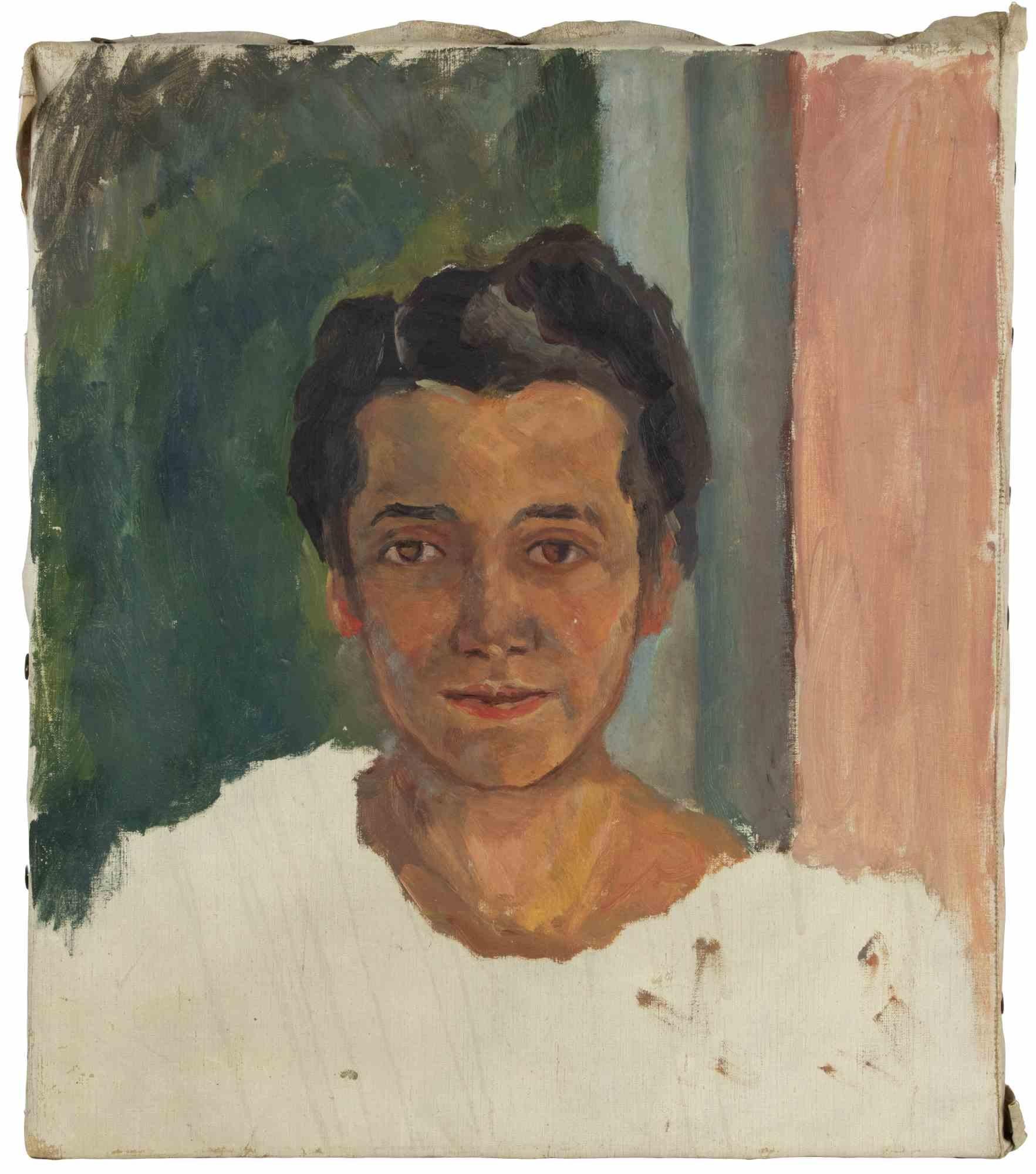 Oil on canvas realized in the mid-20th Century.

Mounted on a stretcher.

Good condition.