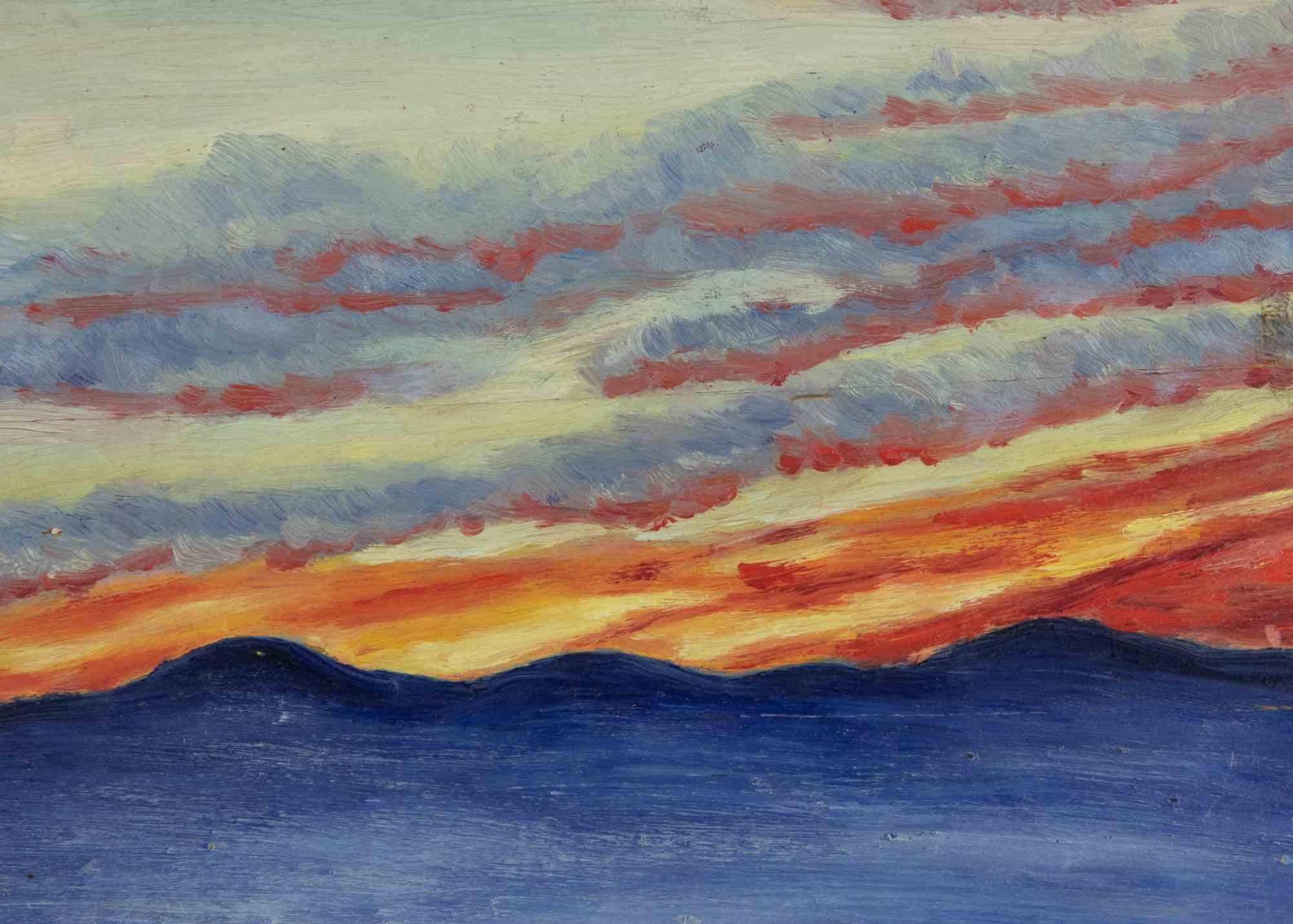 Meereslandschaft – Gemälde von Francesco Settimj – 1930 im Angebot 1