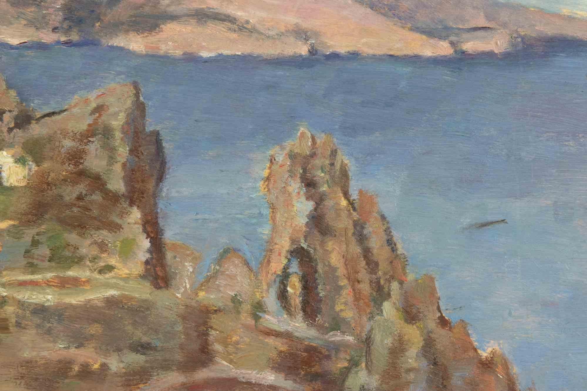 Paisaje marino - Pintura de Francesco Settimj - mediados del siglo XX en venta 1