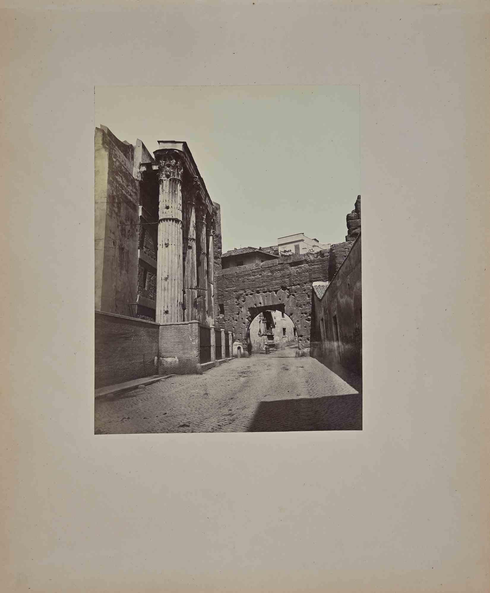Francesco Sidoli Black and White Photograph - Ancient View of Rome  - Photograph by F. Sidoli - Late 19th Century