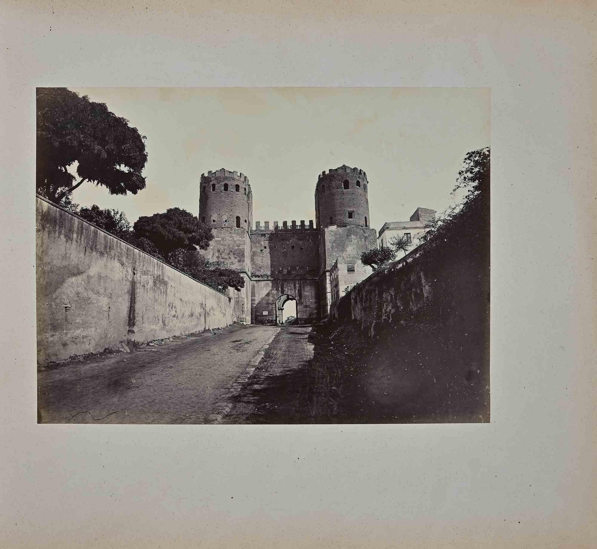 Francesco Sidoli Landscape Photograph - Ancient View of Via Appia Antica - Photograph by F. Sidoli - 19th Century