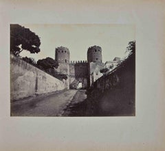 Ancienne vue de la Via Appia Antica - Photographie de F. Sidoli - 19ème siècle