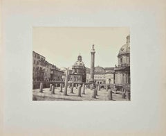 Forum of Trajan  - Original Photograph by Francesco Sidoli - 19th Century