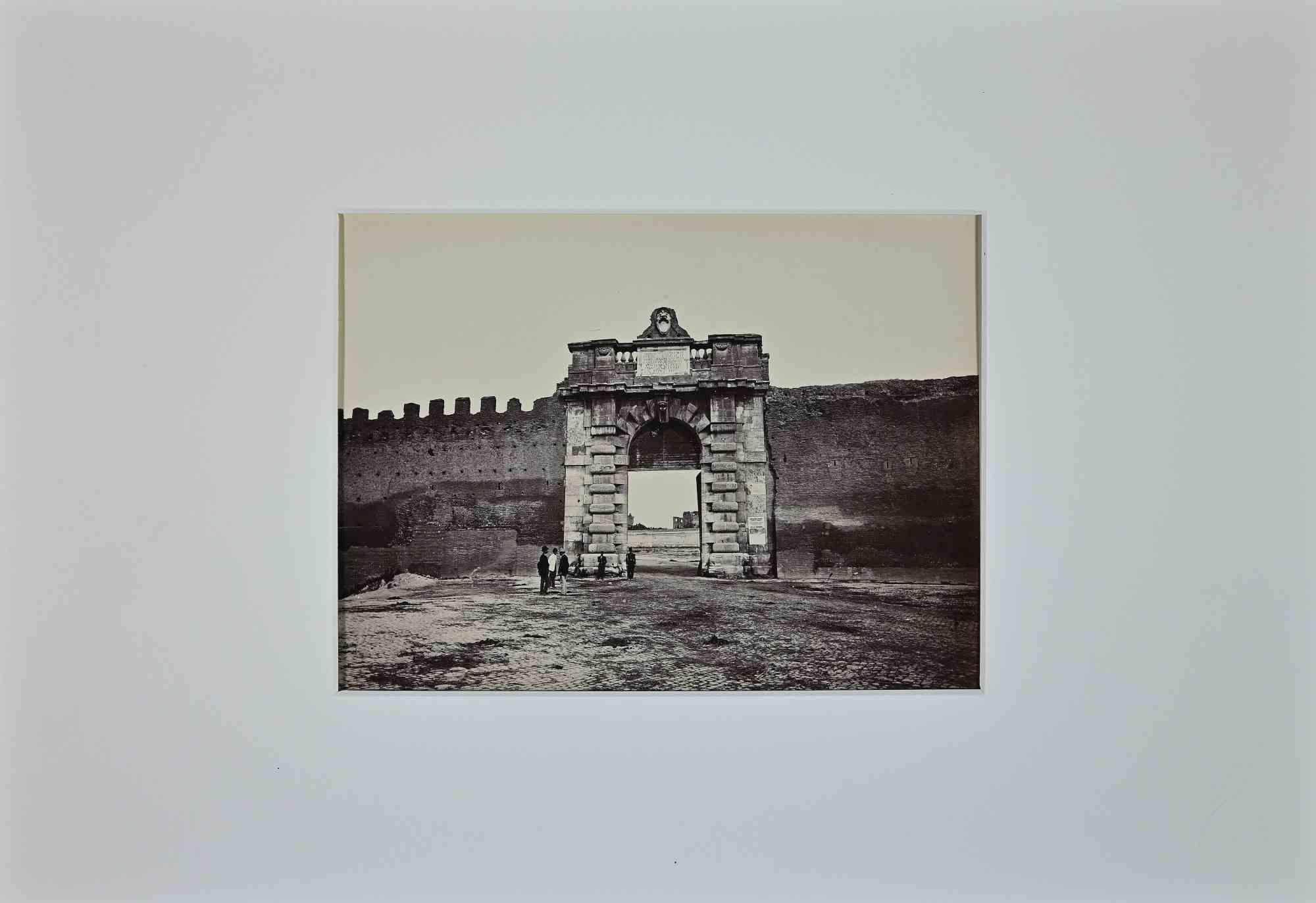 Francesco Sidoli Black and White Photograph - View of Ancient Rome - Photograph by F. Sidoli - 19th Century