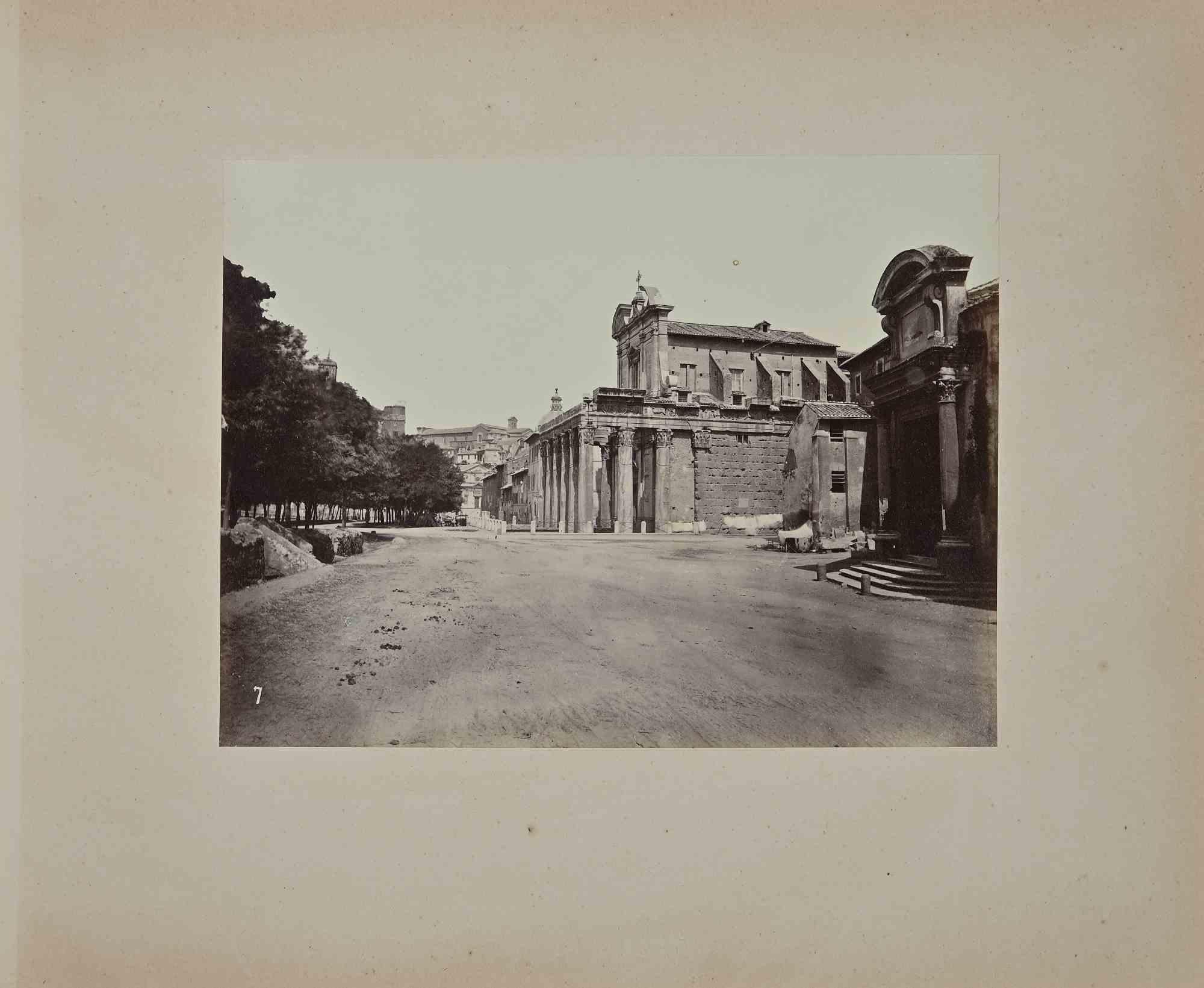 Francesco Sidoli Black and White Photograph - View of Ancient Rome - Photograph by F. Sidoli - 19th Century