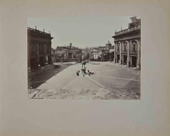 View of Campidoglio - Rome - Original Photograph by F. Sidoli - 19th Century