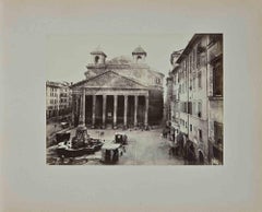  View of Piazza del Pantheon - Photograph by F. Sidoli - Late 19th Century