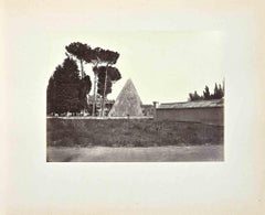 View of Piramide Cestia - Vintage Photograph by F. Sidoli - Late 19th Century