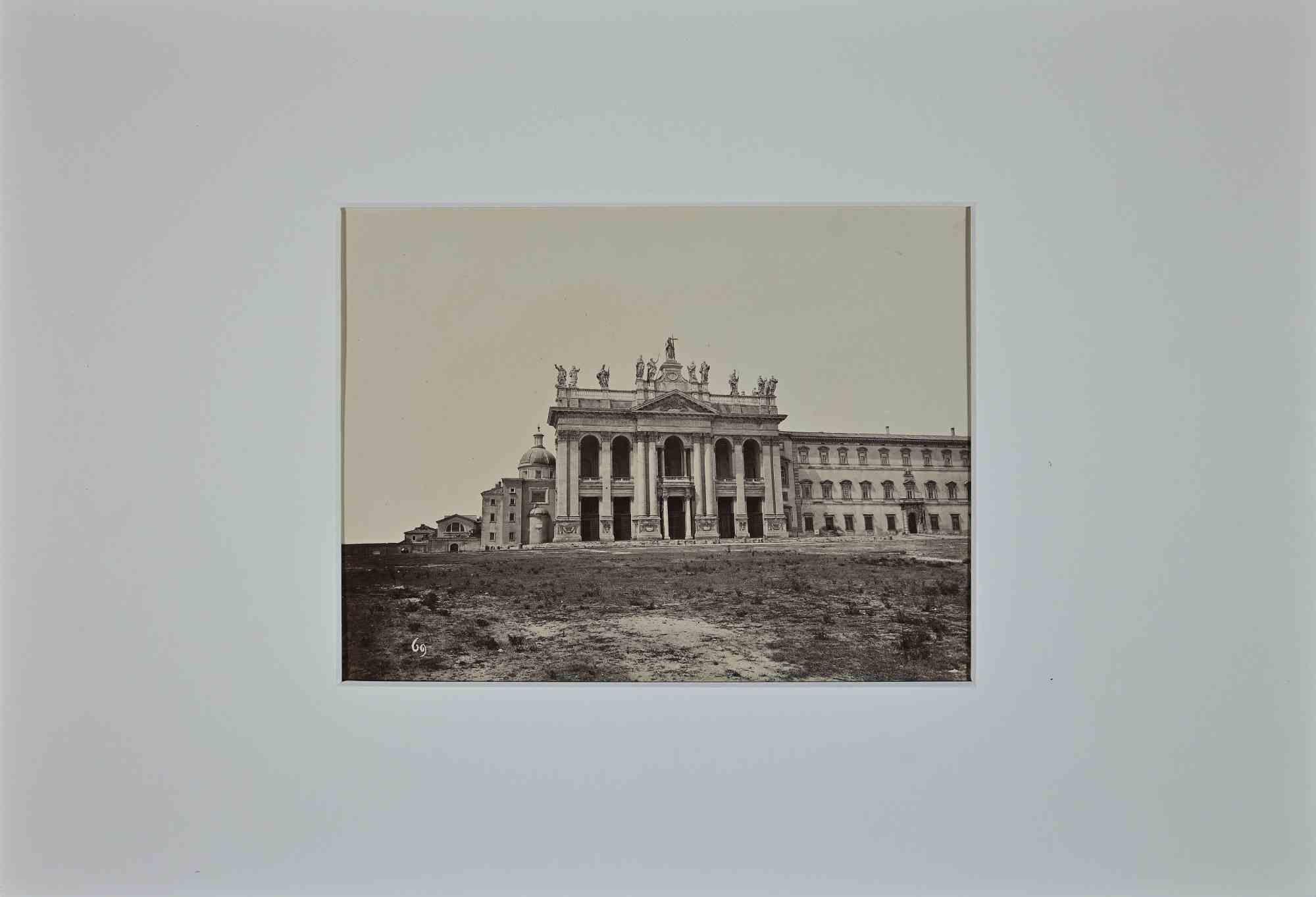 Francesco Sidoli Black and White Photograph - View of San Giovanni in Laterano - Photograph by F. Sidoli - 19th  Cent