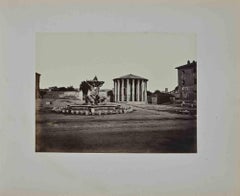 View of Temple of Vesta - Photograph by F. Sidoli - 19th Century