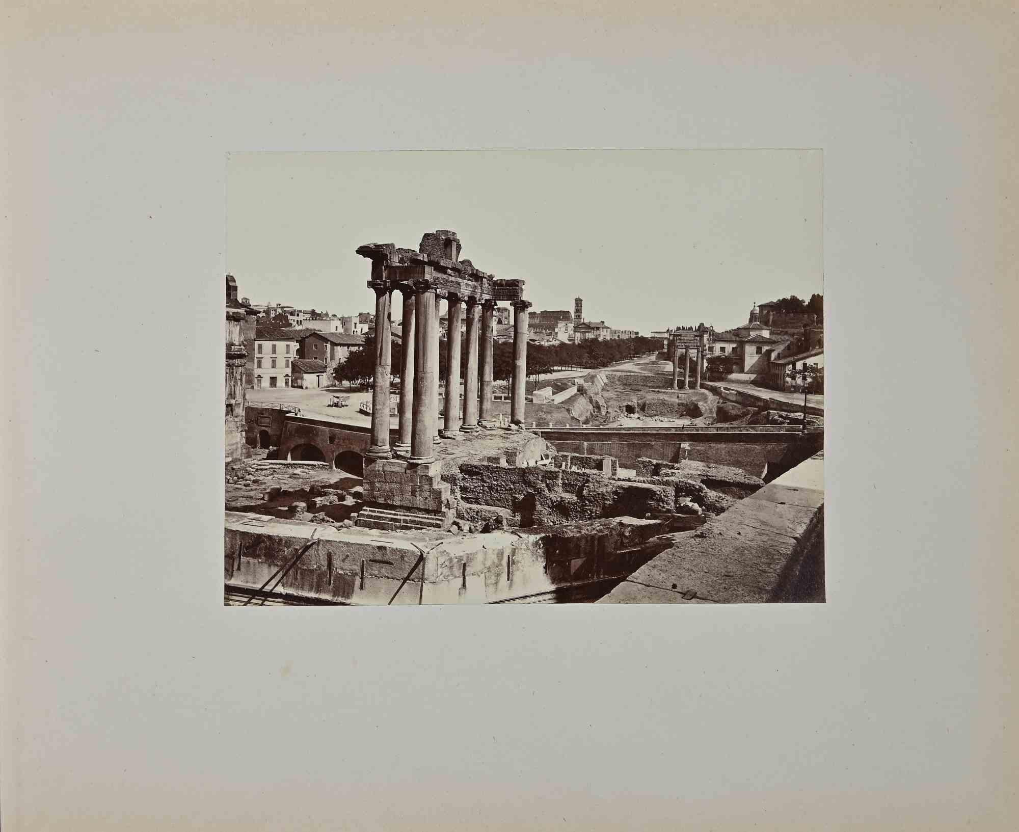 Francesco Sidoli Black and White Photograph -  View of the Imperial Forums - Photograph by F. Sidoli - 19th  Century