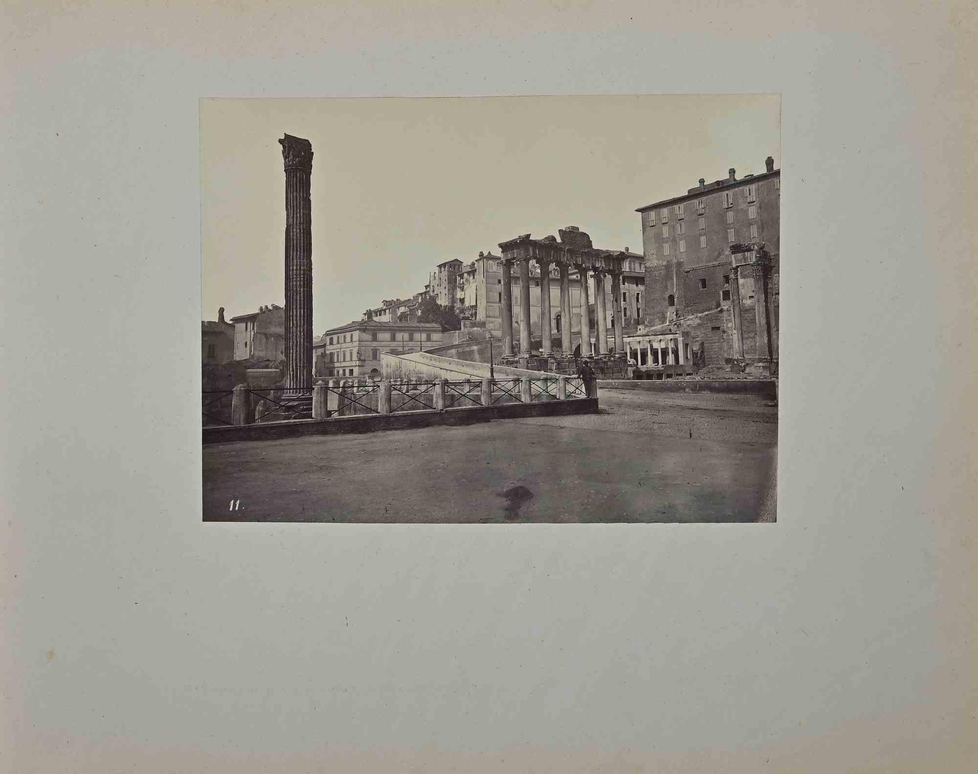 Francesco Sidoli Black and White Photograph - View of the Imperial Forums - Photograph by F. Sidoli - Late 19th Century