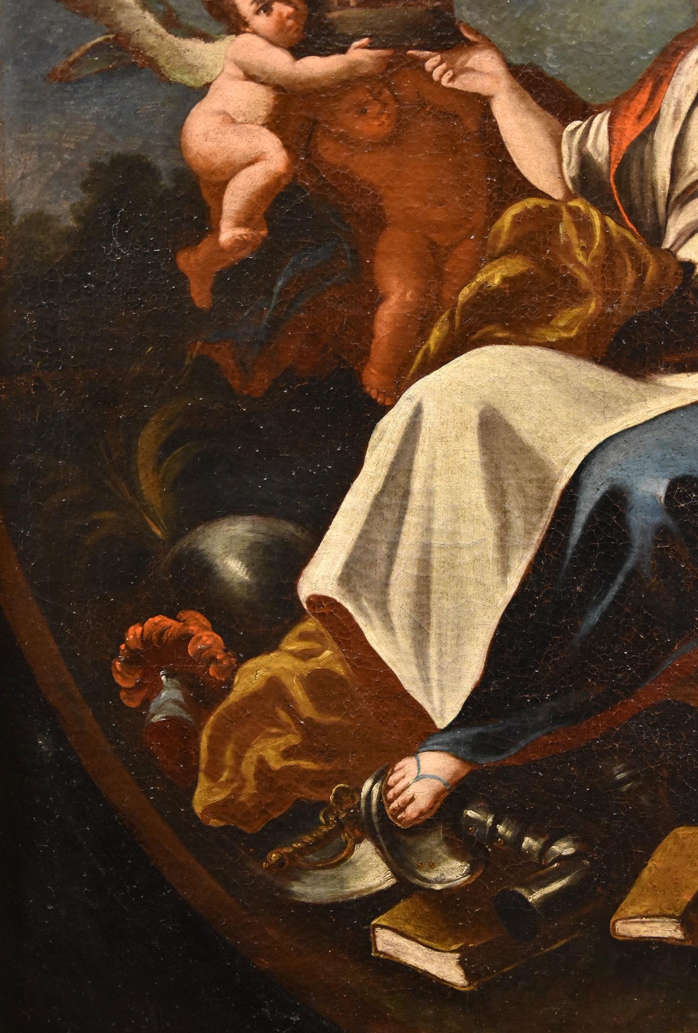Allegoria dell'Europa Solimena Dipinto del XVIII secolo Olio su tela Vecchio maestro Italia in vendita 7