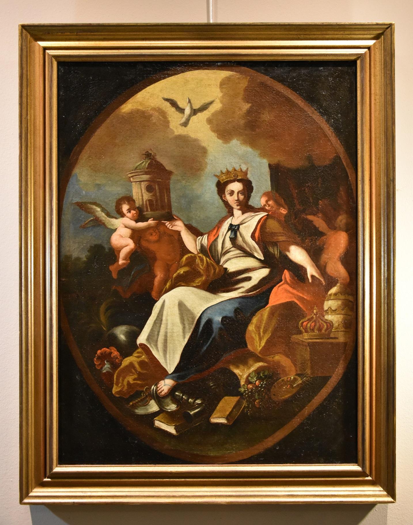 Allegoria dell'Europa Solimena Dipinto del XVIII secolo Olio su tela Vecchio maestro Italia - Painting Antichi maestri di Francesco Solimena (Canale di Serino 1657 - Barra 1747) and workshop