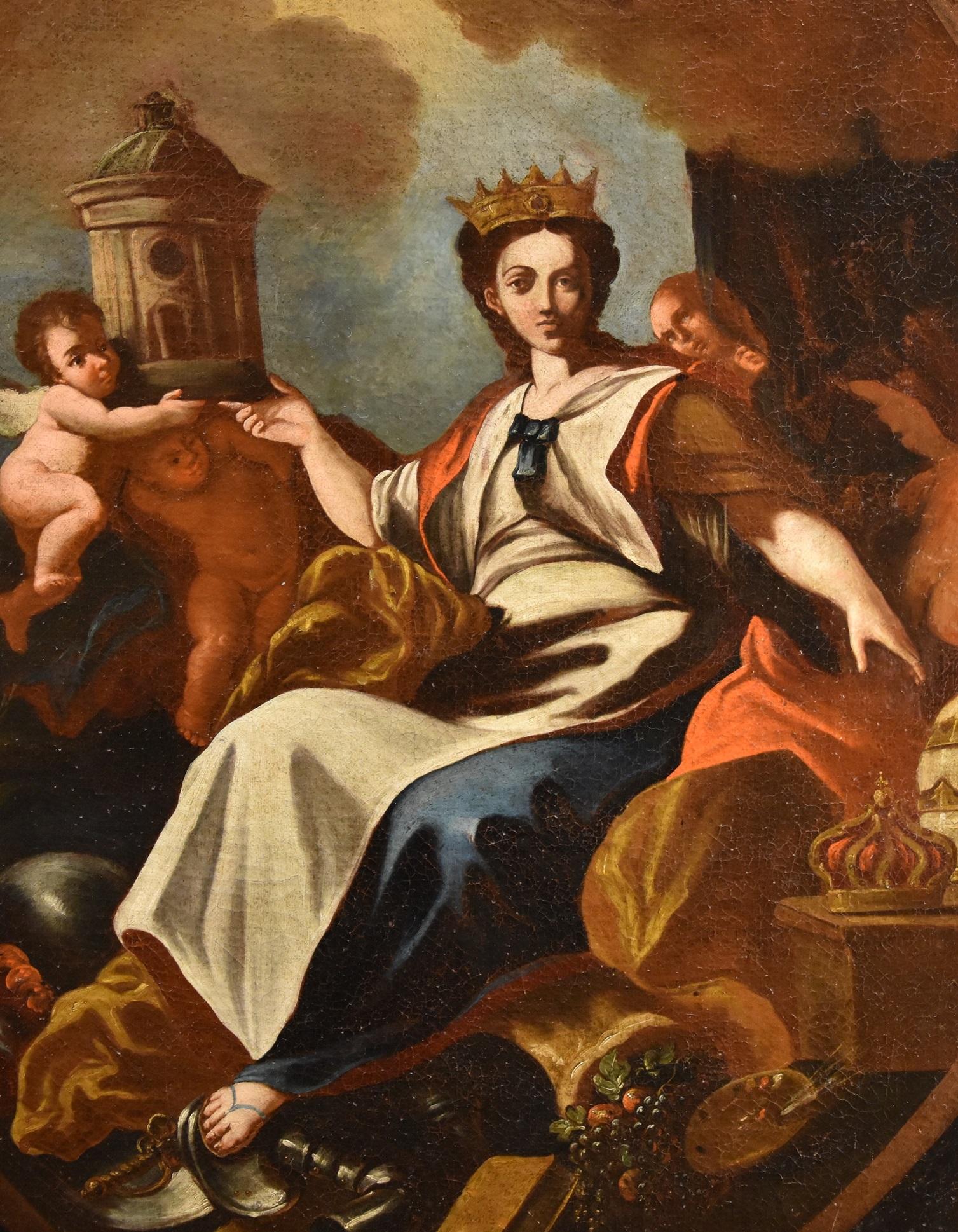Francesco Solimena (Canale di Serino 1657 - Barra 1747)
laboratorio/circolo

L'allegoria dell'Europa

olio su tela
102 x 76 cm. - con cornice: 119 x 92 cm.

L'opera, che può essere collocata intorno all'inizio del XVIII secolo, ripropone un soggetto