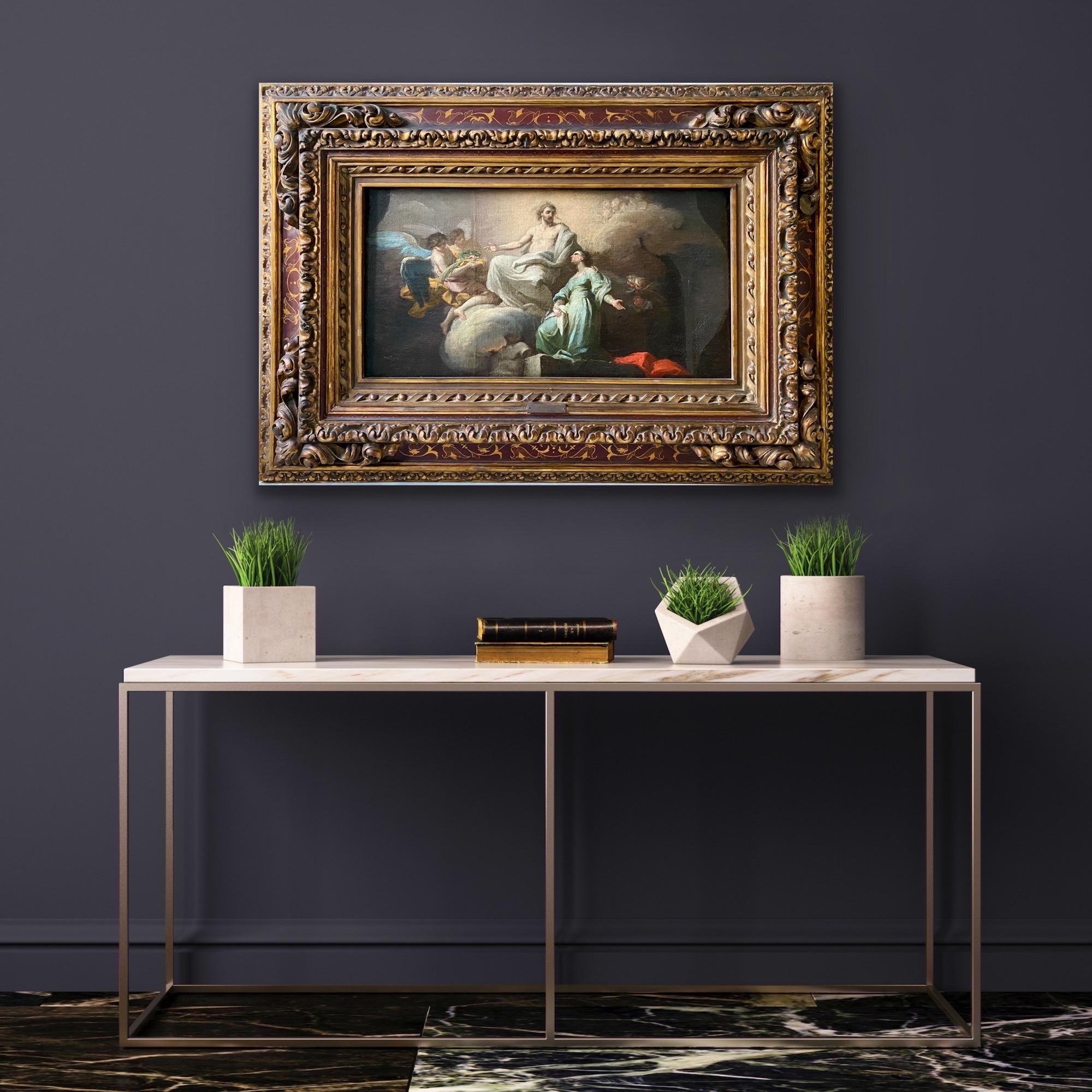 18th century Italian painting - The coronation of Saint Agnes - Solimena - Painting by Francesco Solimena