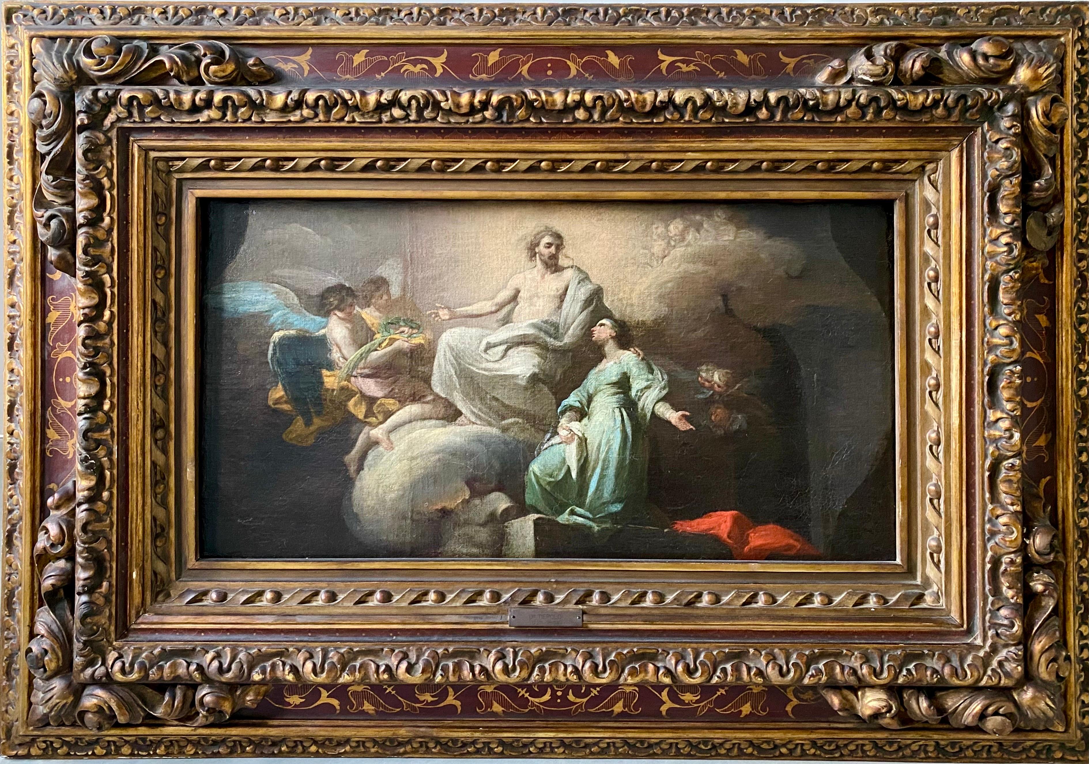 Francesco Solimena Figurative Painting - 18th century Italian painting - The coronation of Saint Agnes - Solimena