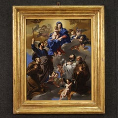 18. Jahrhundert Öl auf Leinwand Neapolitanische religiöse Malerei Madonna mit Kind