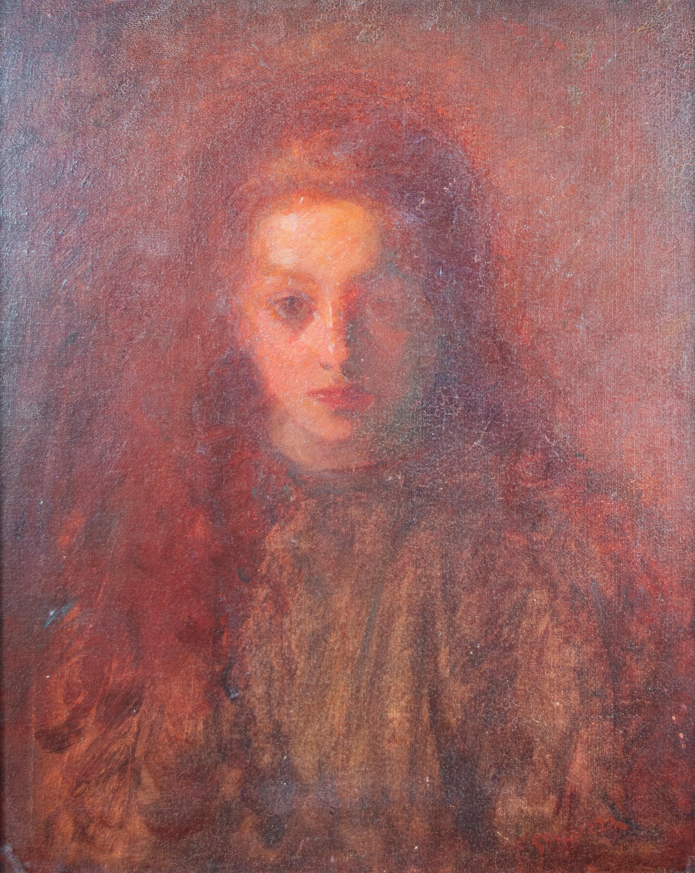 'Little Mary Spicuzza' signed oil painting of the artist's niece - Painting by Francesco Spicuzza