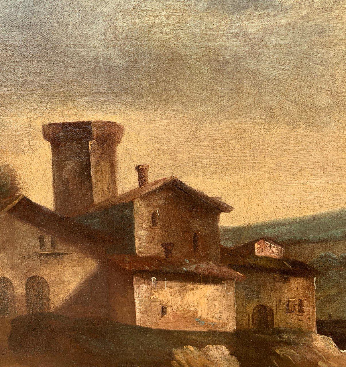 Francesco Tironi (maestro veneziano) - Pittura di paesaggio del XVIII secolo - Pastori in vendita 6