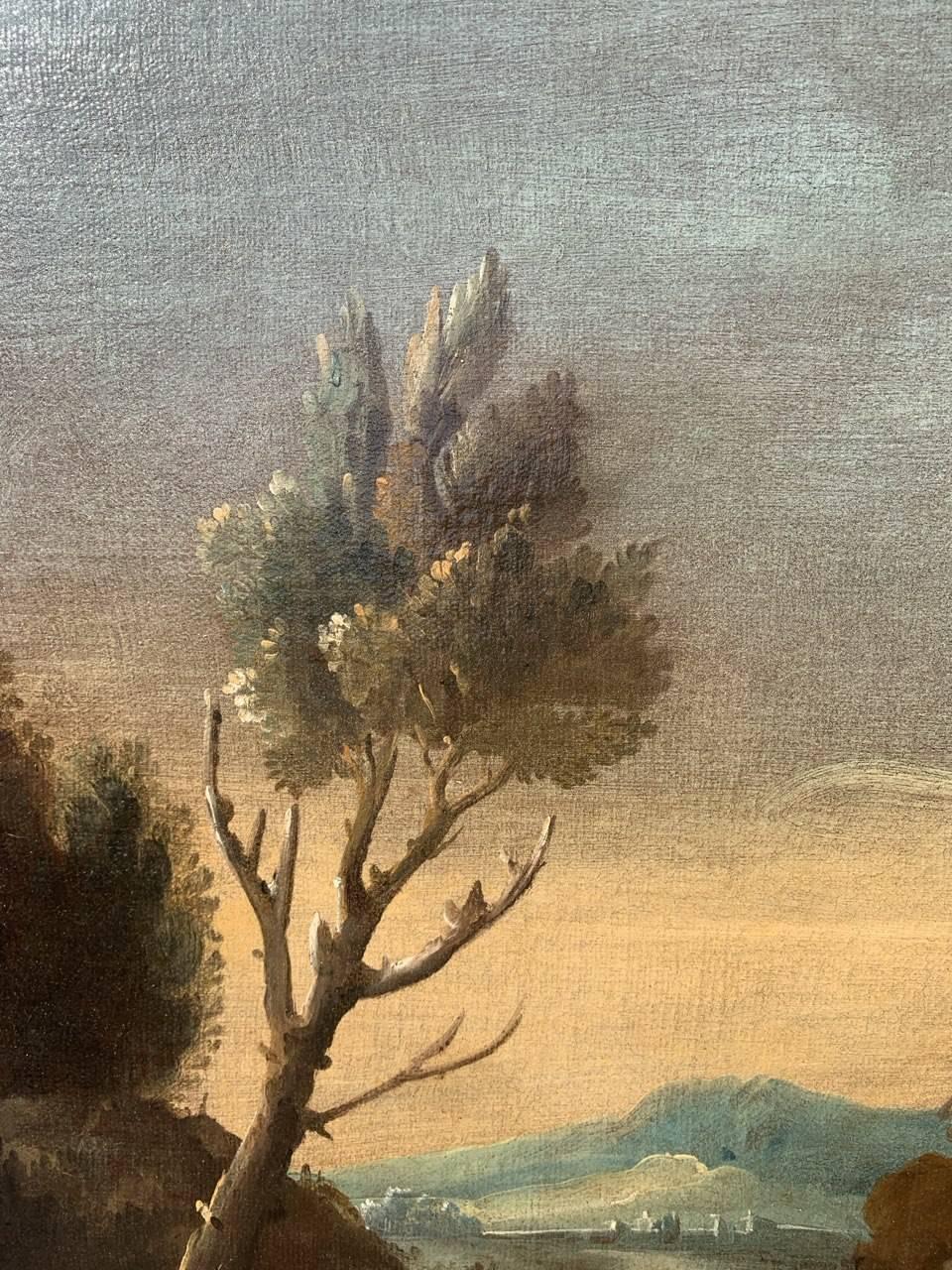 Francesco Tironi (maestro veneziano) - Pittura di paesaggio del XVIII secolo - Pastori in vendita 2