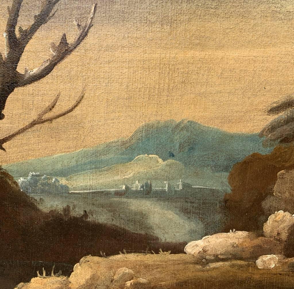 Francesco Tironi (maestro veneziano) - Pittura di paesaggio del XVIII secolo - Pastori in vendita 3