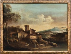 Francesco Tironi (Venetian master) - 18th century landscape painting - Shepherds