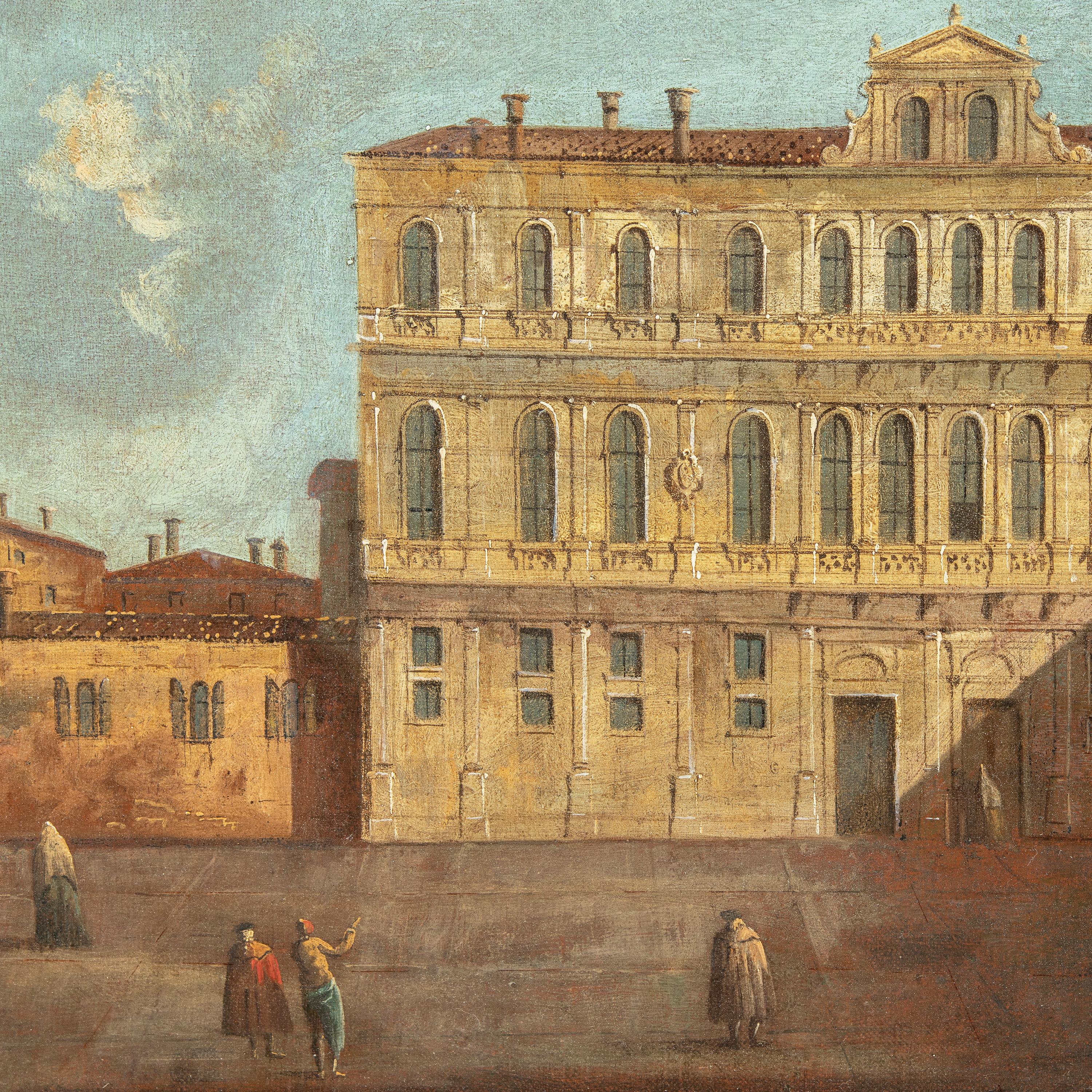 Francesco Tironi (Maestro veneciano) - Pintura del siglo XVIII - Vista de Venecia - Painting Rococó de Francesco Tironi (Venice, about 1745 - 1797)