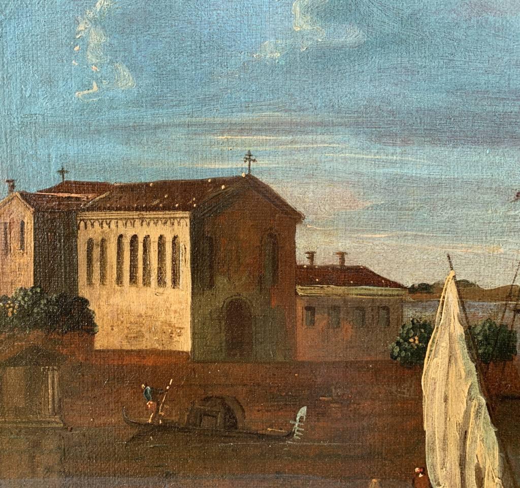 Francesco Tironi (Maestro veneziano) - Dipinto del XVIII secolo - Venezia vista isola 5