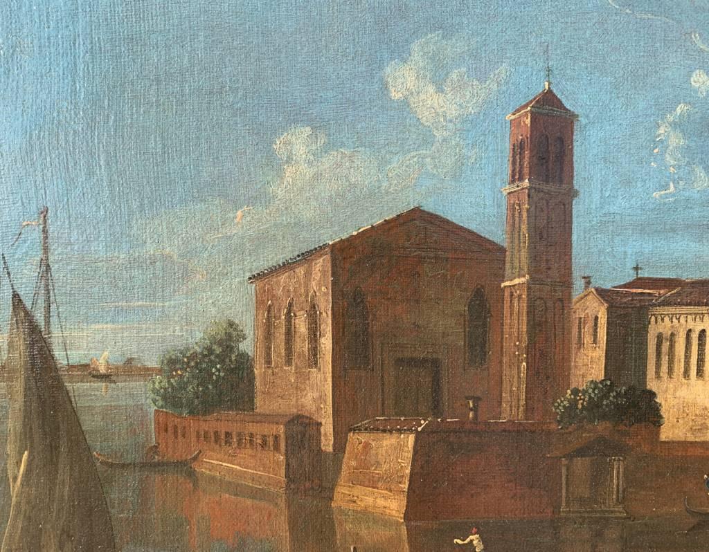 Francesco Tironi (Maestro veneziano) - Dipinto del XVIII secolo - Venezia vista isola 6