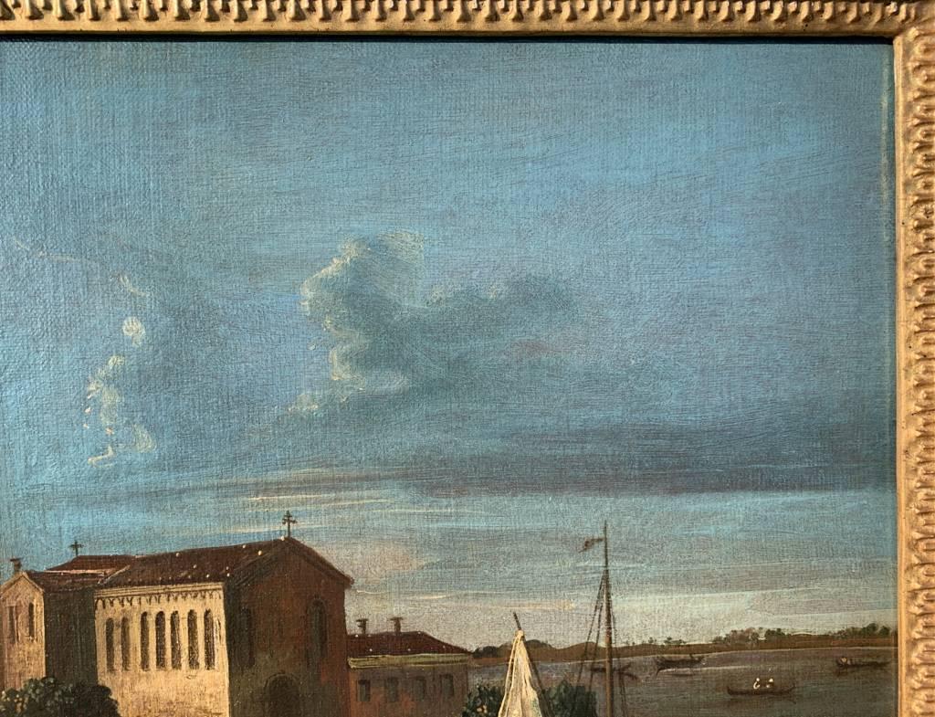 Francesco Tironi (Maestro veneziano) - Dipinto del XVIII secolo - Venezia vista isola 7