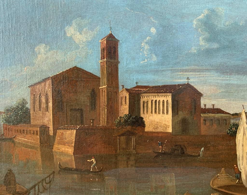 Francesco Tironi (Maestro veneziano) - Dipinto del XVIII secolo - Venezia vista isola - Painting Rococò di Francesco Tironi (Venice, about 1745 - 1797)
