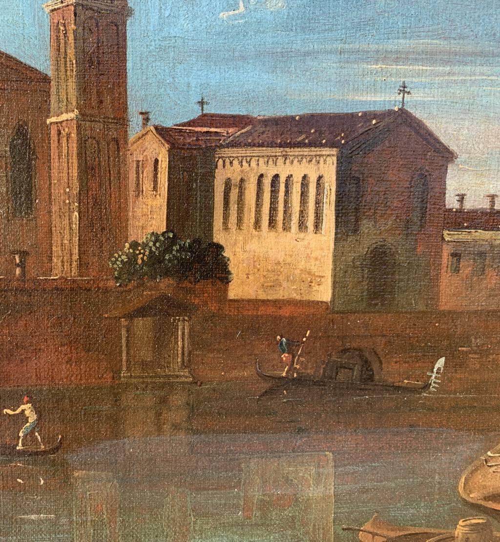 Francesco Tironi (Maestro veneziano) - Dipinto del XVIII secolo - Venezia vista isola 3
