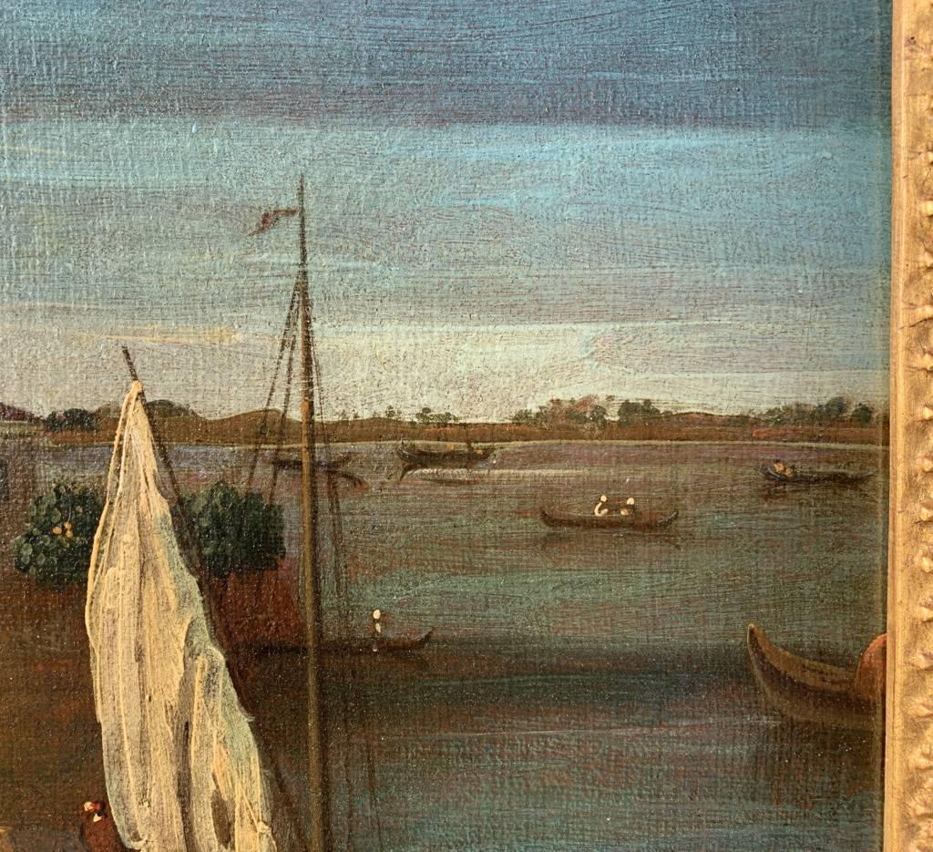 Francesco Tironi (Maestro veneziano) - Dipinto del XVIII secolo - Venezia vista isola 4