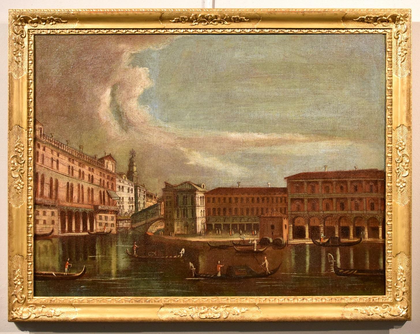 Francesco Tironi (Venice, about 1745 - 1797) Landscape Painting - Tironi Venice Grand Canal Landscape Paint Oil on canvas Old master 18th Century