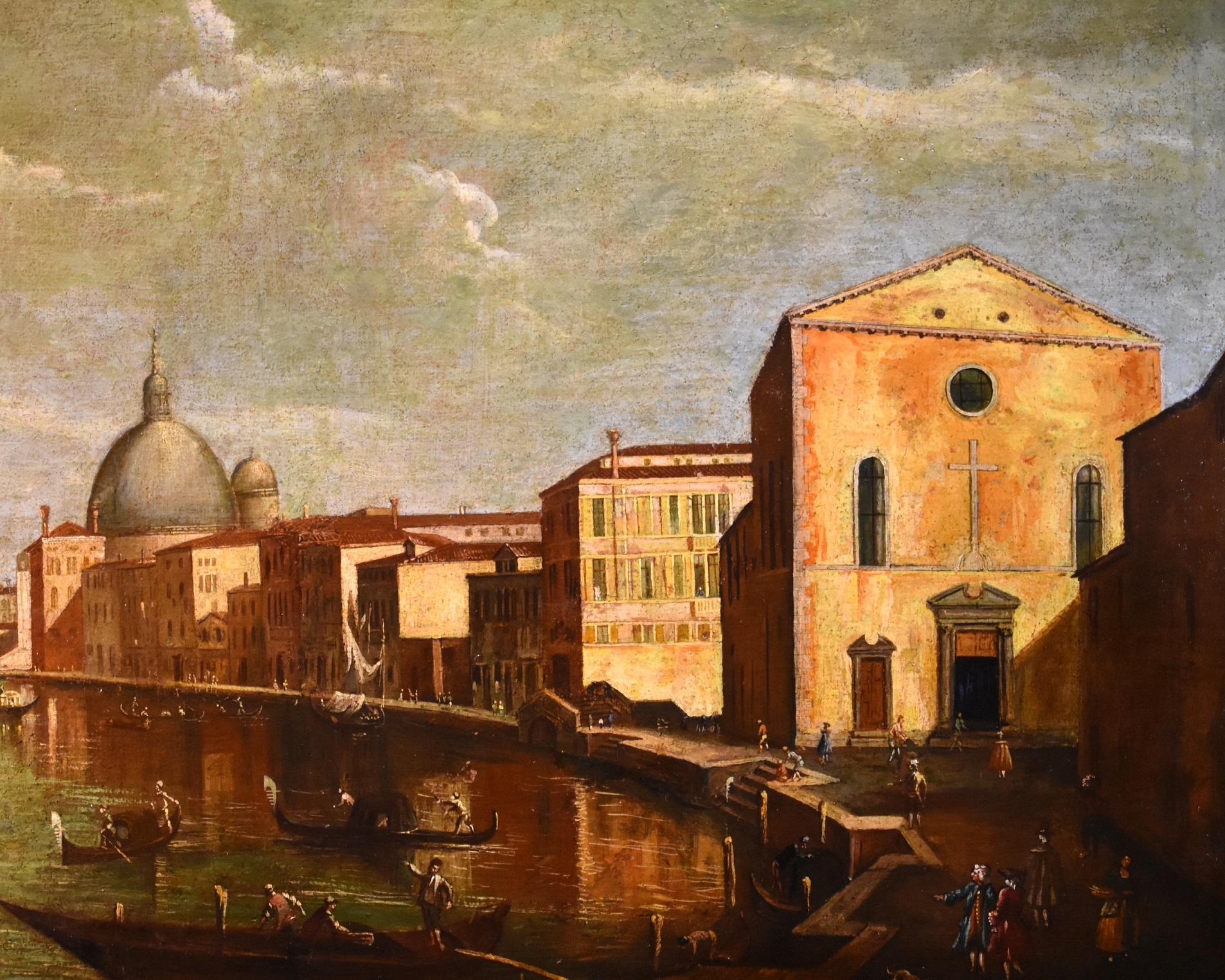 Venice Grand Canal Tironi Paint Oil on canvas Old master 18th Century Italy Art For Sale 1