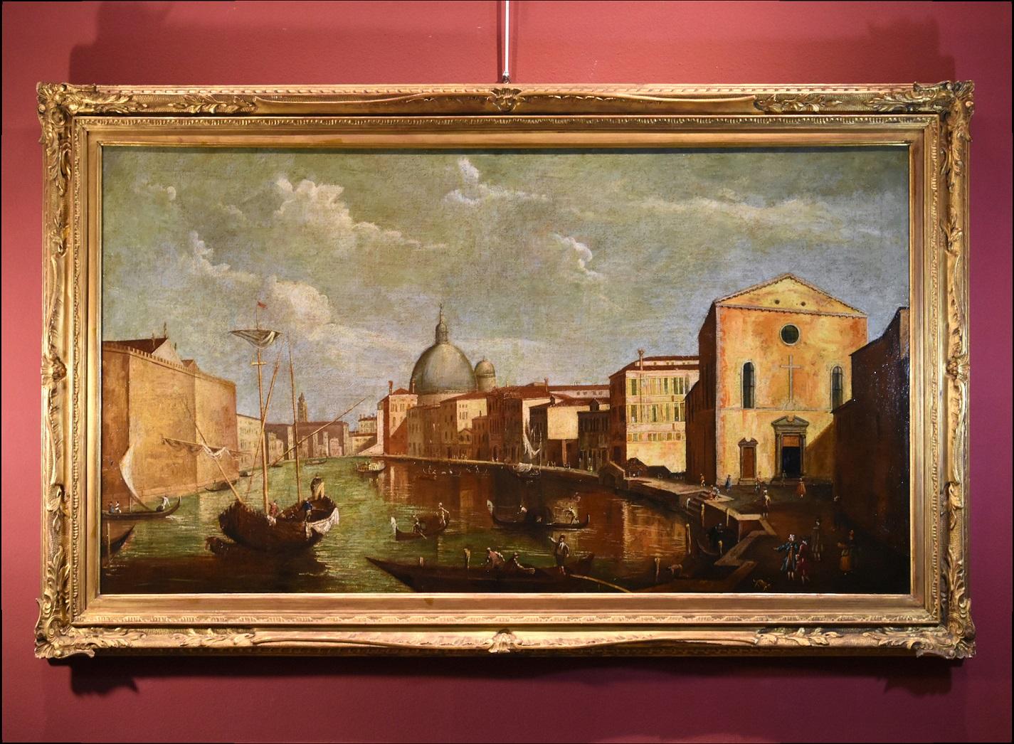 Francesco Tironi (Venice, ca. 1745 - 1797) Landscape Painting - Venice Grand Canal Tironi Paint Oil on canvas Old master 18th Century Italy Art