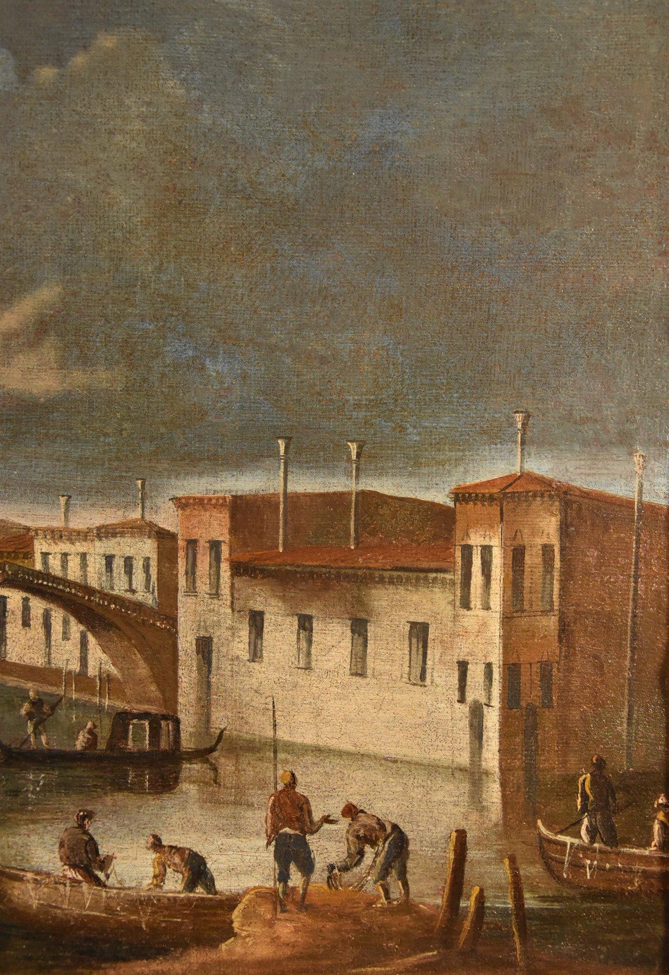 Venedig Landschaft Siehe Tironi Gemälde 18. Jahrhundert Öl auf Leinwand Alter Meister Wasser im Angebot 6