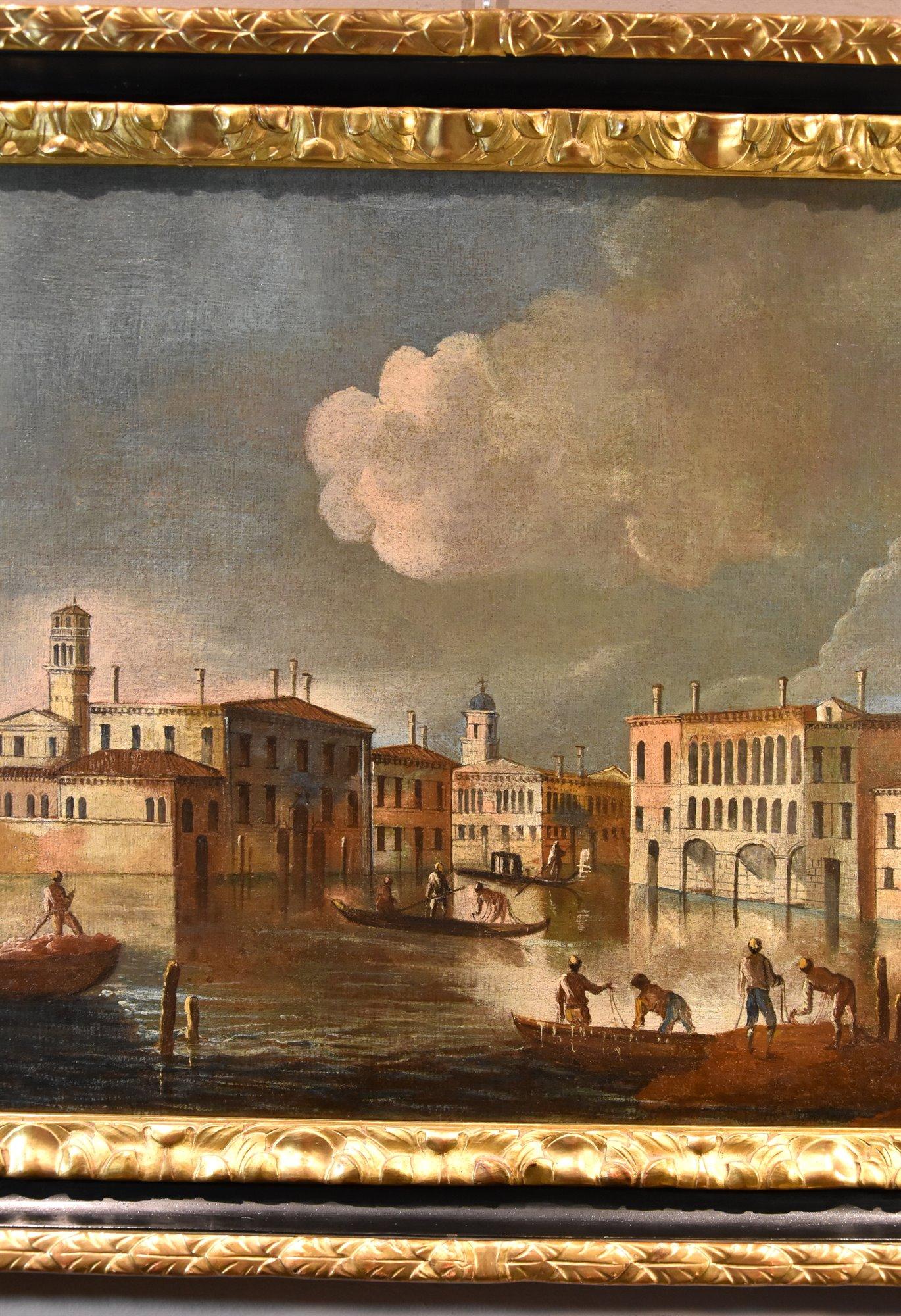 Ansicht Venedig Landschaft Tironi 18. Jahrhundert Gemälde Öl auf Leinwand Alter Meister Italien im Angebot 2