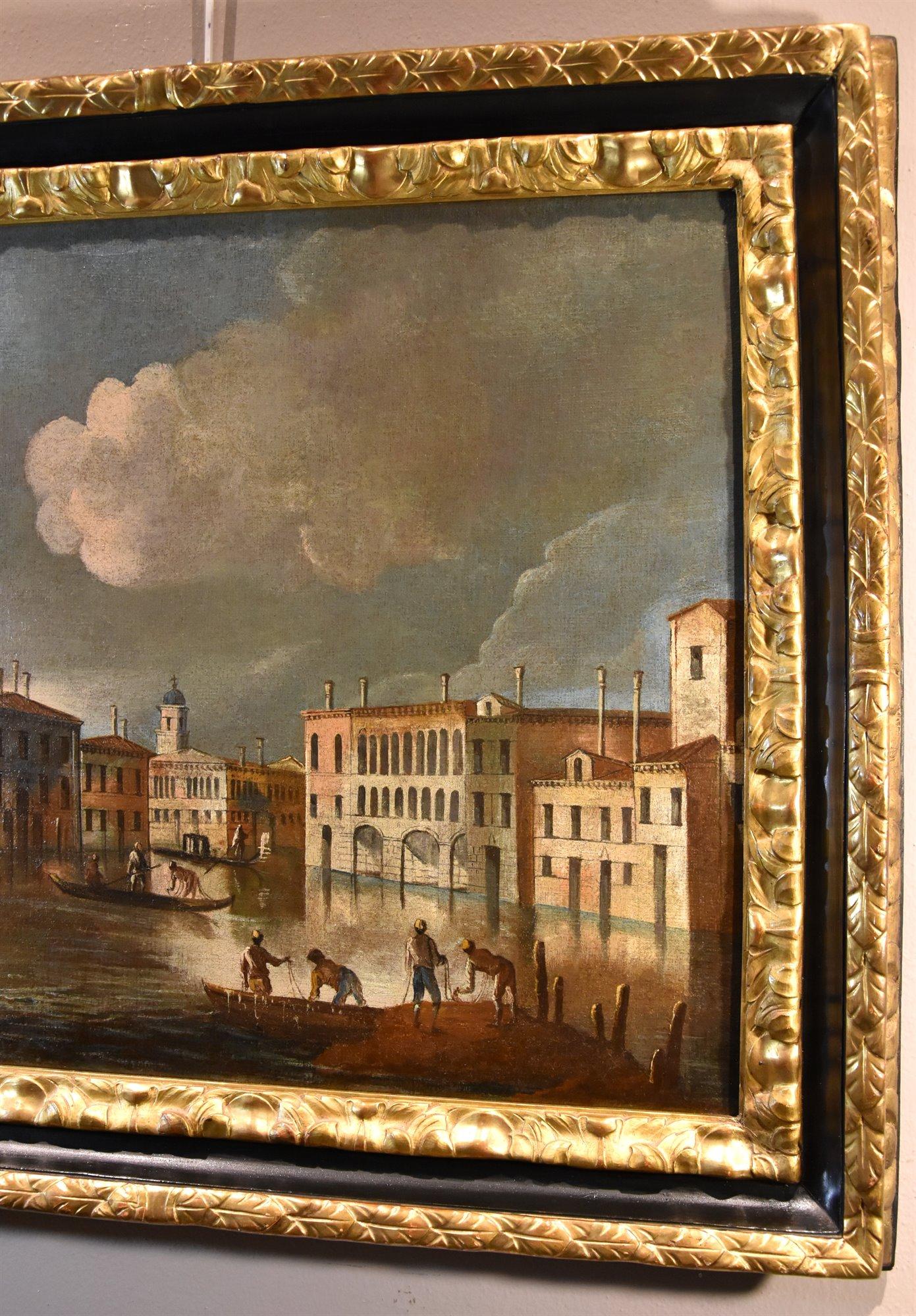 Ansicht Venedig Landschaft Tironi 18. Jahrhundert Gemälde Öl auf Leinwand Alter Meister Italien im Angebot 3