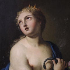 18th Century Oil on Copper Italian Painting The Death of Cleopatra, 1720