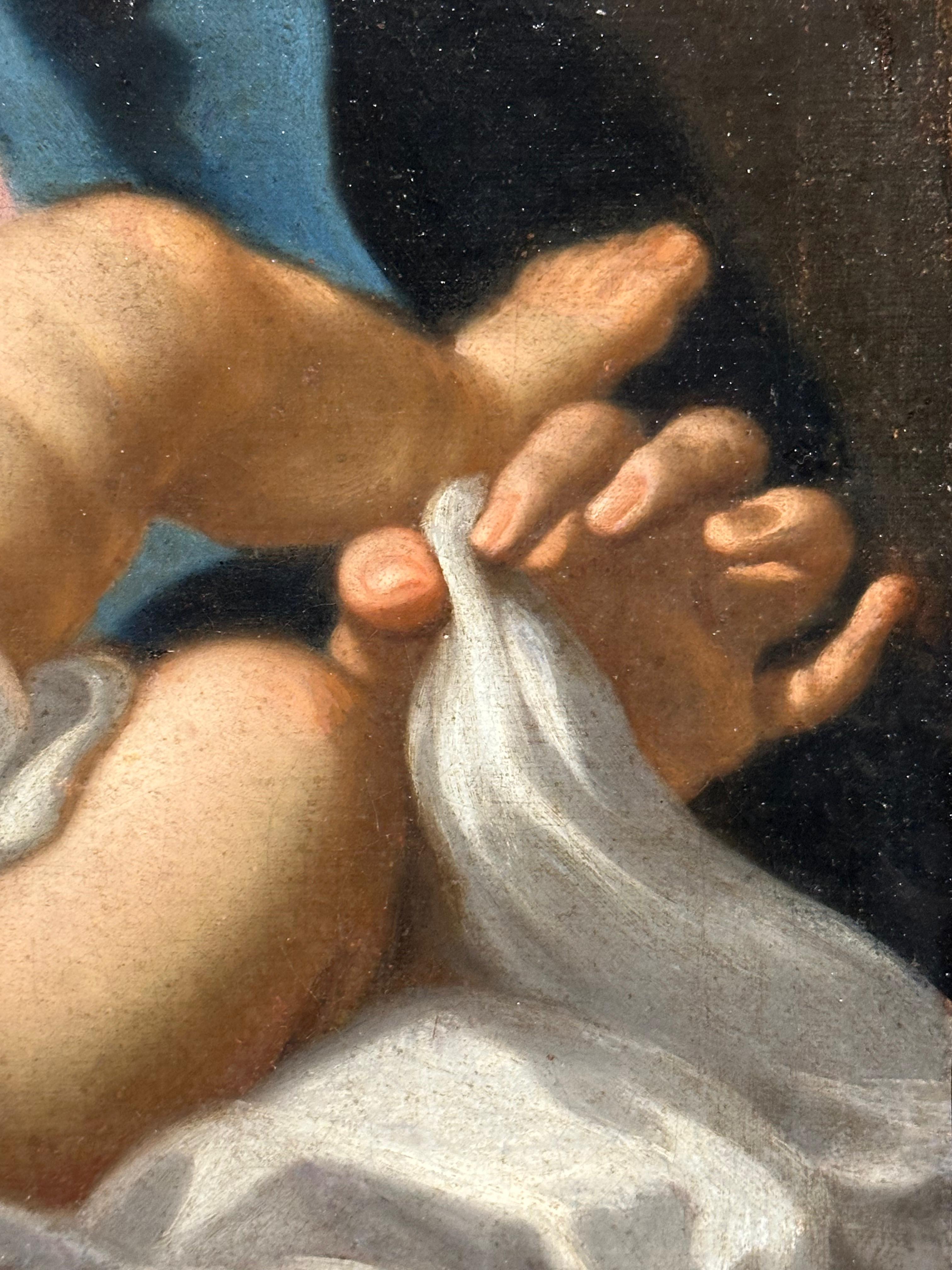Madonna et enfant italienne du 18ème siècle - Rococo Painting par Francesco Trevisani