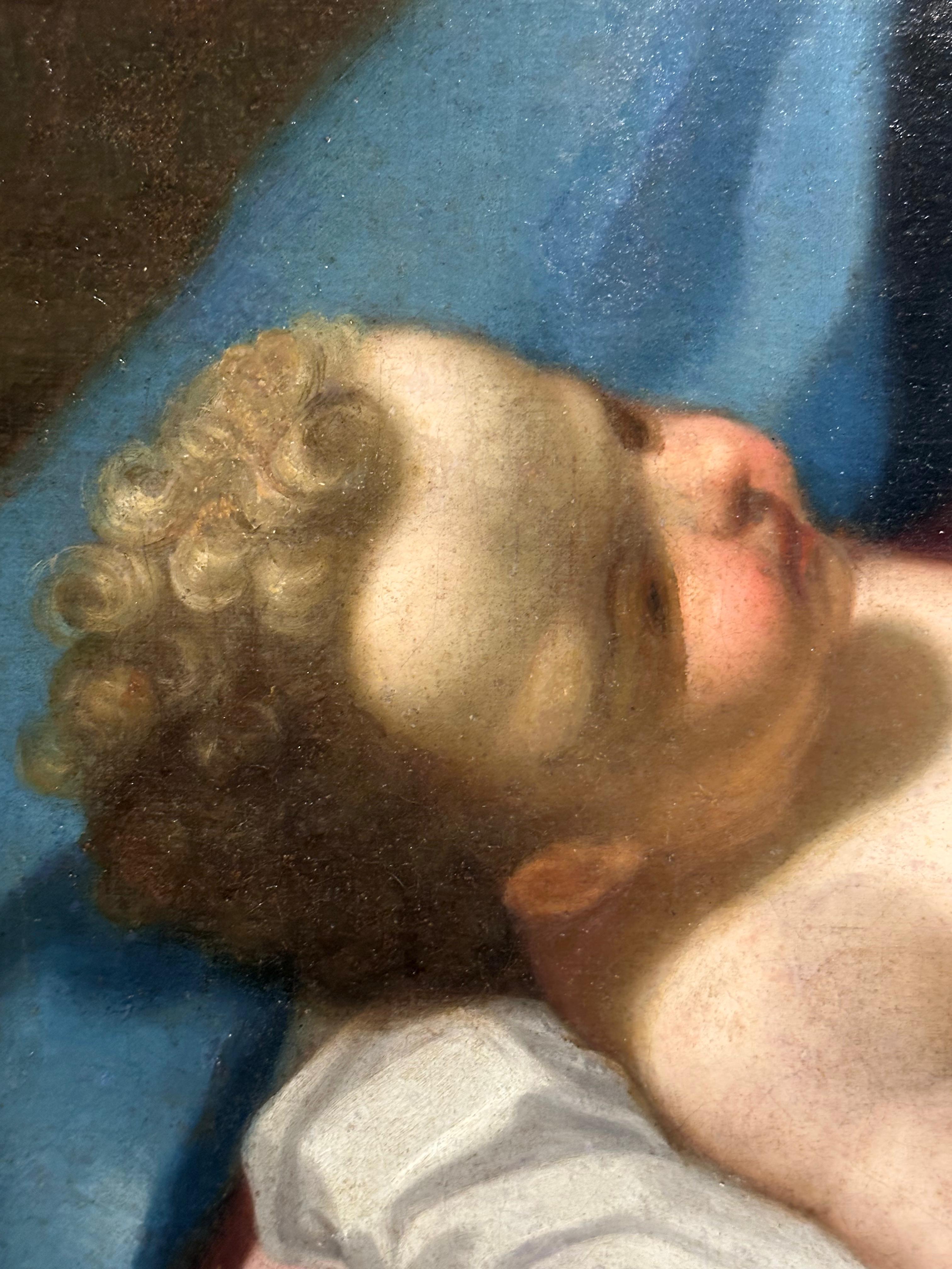 Madonna et enfant italienne du 18ème siècle - Marron Figurative Painting par Francesco Trevisani