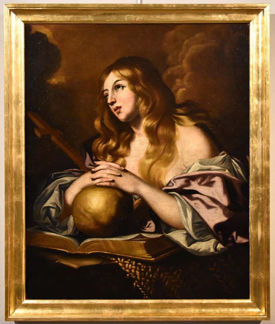 Venus Cupid Satyr Palma Il Giovane Paint Oil on canvas 17th Century Old