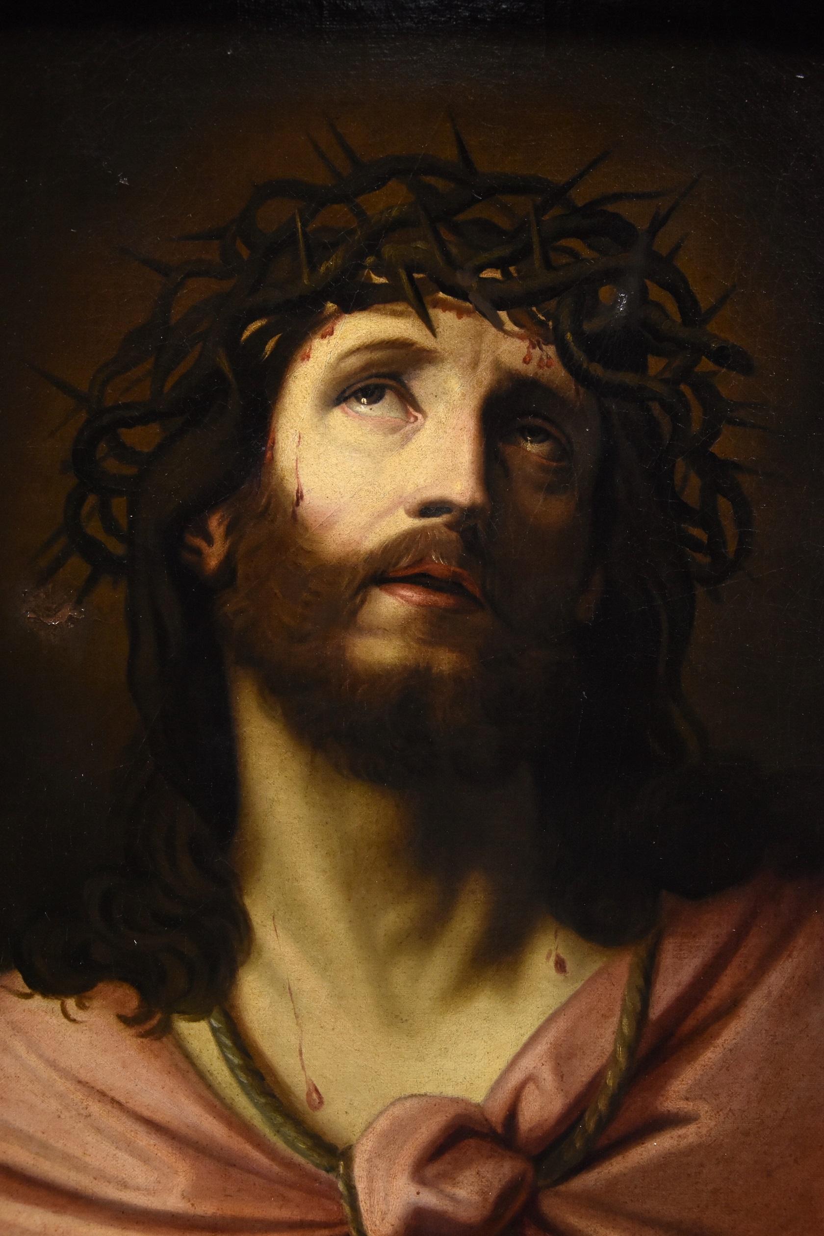 Francesco Trevisani (Capodistria 1656 - Rome 1746) Attributable
Ecce Homo

oil on canvas
60 x 50 cm. - In frame 79 x 69 cm.

The proposed work, depicting the intense image of Christ crowned with thorns, picks up on the iconography of Ecce homo