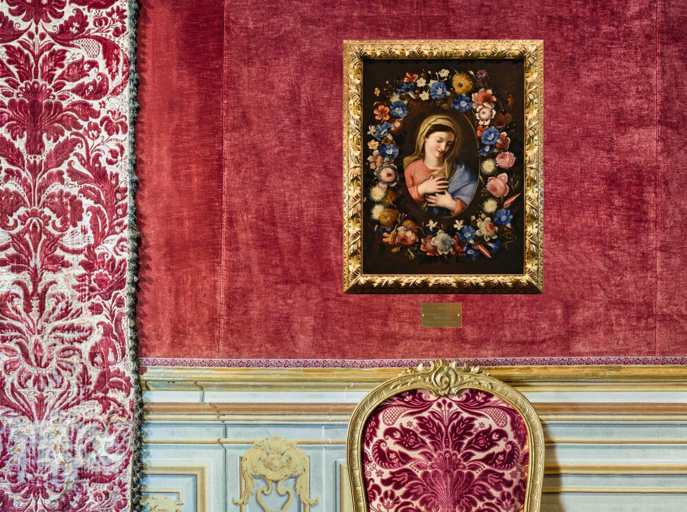 Nature morte de fleurs Virgin Trevisani Stanchi, peinture à l'huile sur toile 17/18e siècle - Maîtres anciens Painting par Francesco Trevisani (Capodistria 1656 - Rome 1746) 